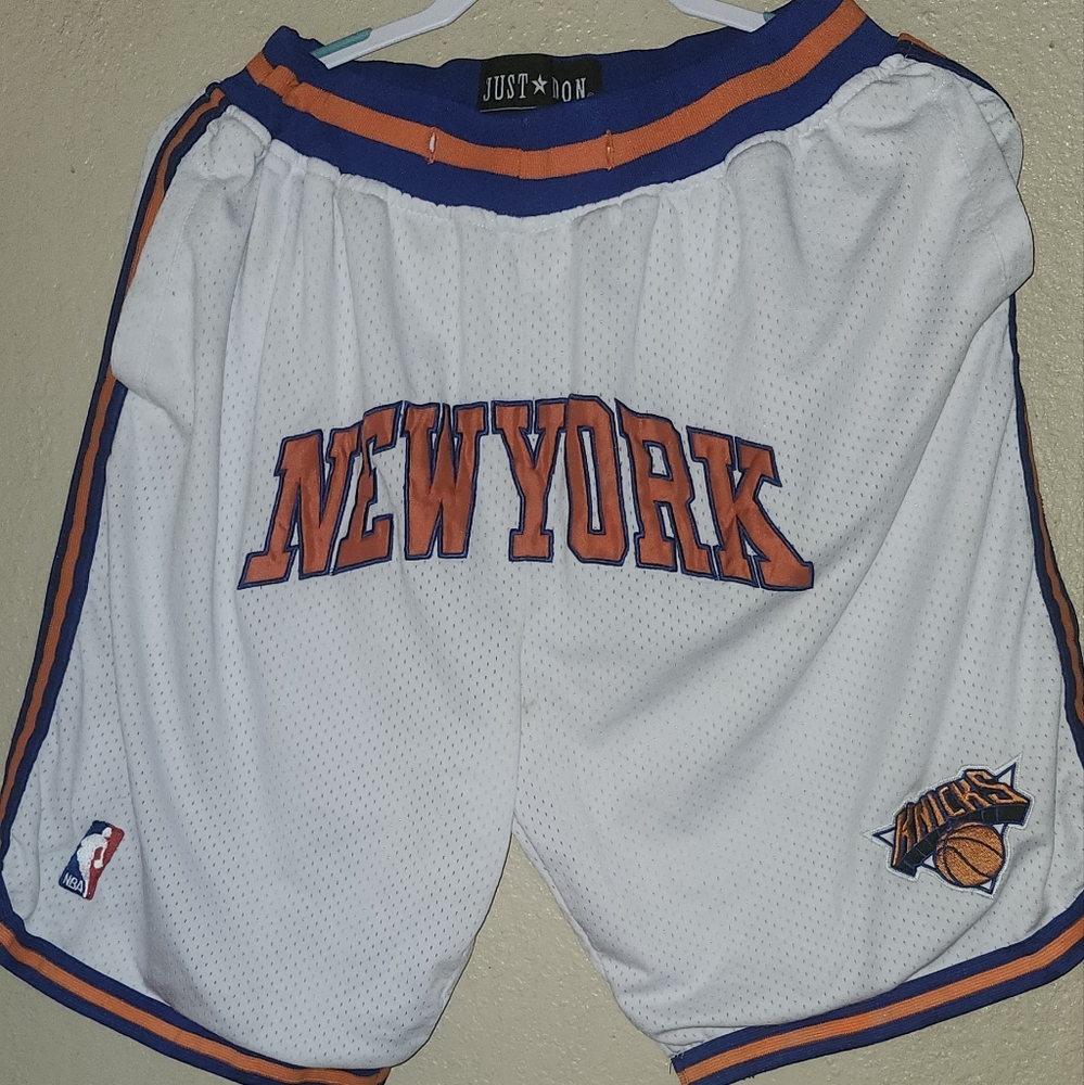 Nike White and Blue New York Athletic Shorts